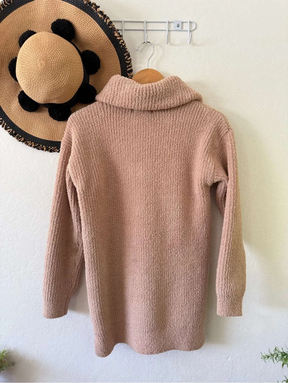 Barefoot Dreams CozyChic Fuzzy Half Zip Tunic Sweater Size XS